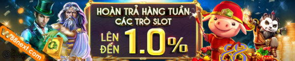 Khuyến mãi hoàn trả lên tới 1% khi chơi Slots Game W88